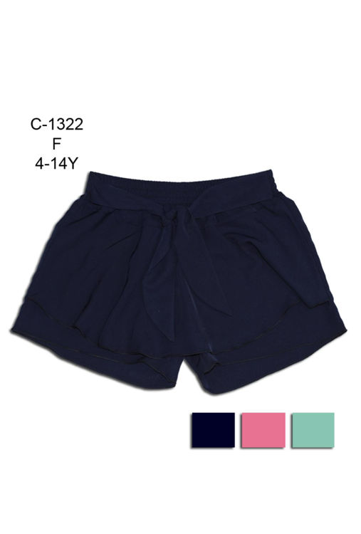 Picture of C-1322- GIRLS ELASTICATED WAIST SHORTS IN COTTON